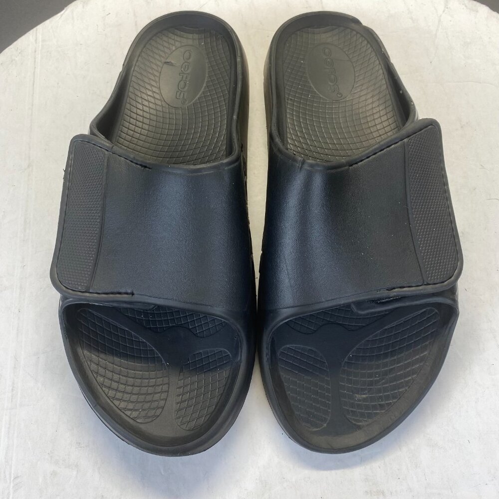 OOFOS OOahh Sport Flex Size M14/W16-47 Black Slide Recovery Sandals Lightweight